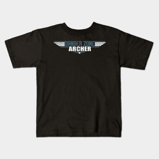 Danger Archer Kids T-Shirt by nickbeta